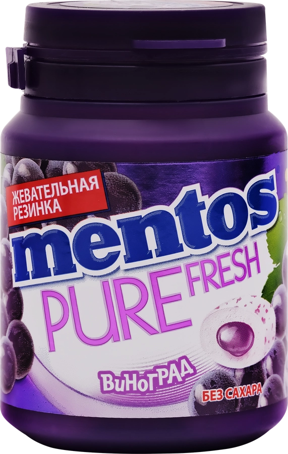 Жевательная резинка MENTOS Pure fresh со вкусом винограда, 54г