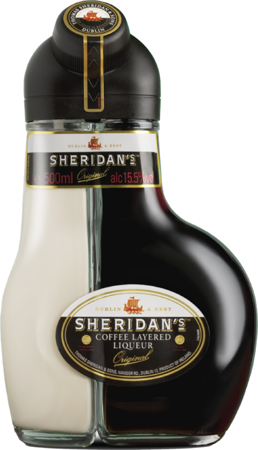 Напиток спиртной SHERIDANS Двухслойный со вкусом кофе 15,5%, 
эмульсионный, 0.5л