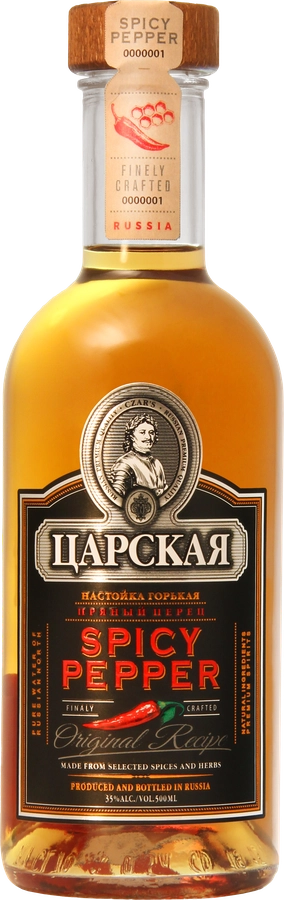 Настойка ЦАРСКАЯ Пряный перец горькая 35%, 0.5л