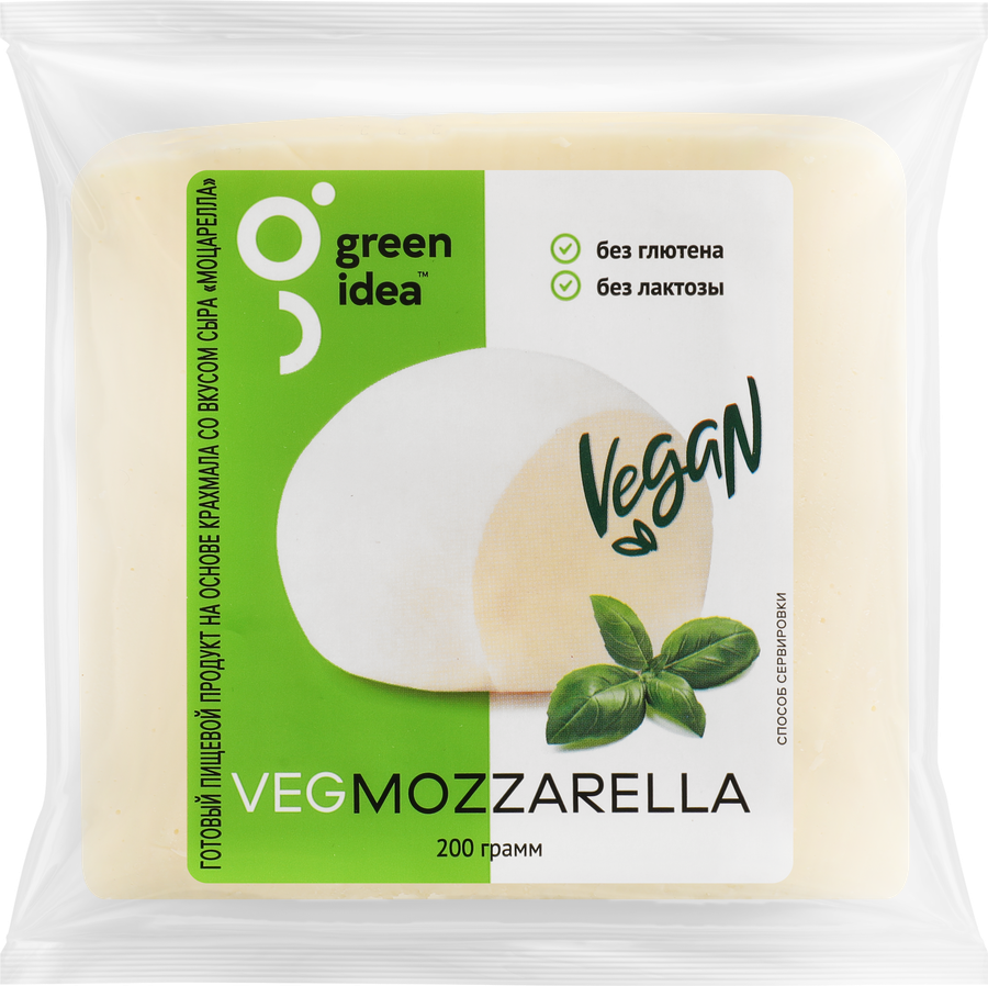 Продукт пищевой на основе крахмала GREEN IDEA со вкусом сыра Моцарелла 24%, 200г