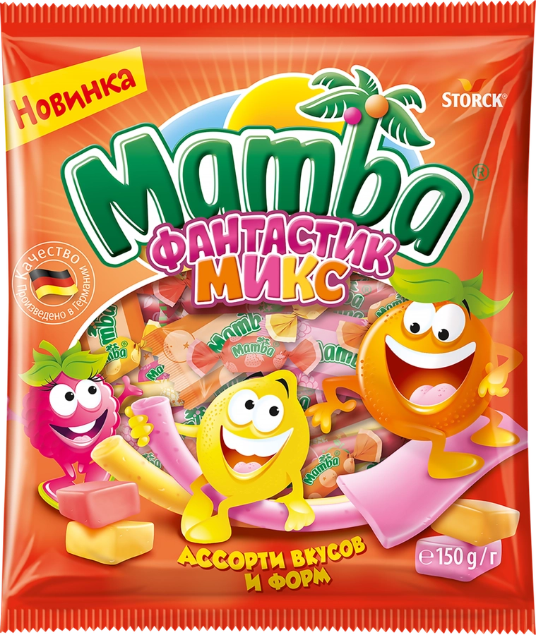 Конфеты жевательные MAMBA Фантастик микс, 150г