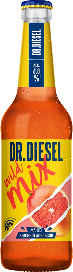 Напиток пивной DOCTOR DIESEL Wild Mix Манго, апельсин пастеризованный 6%, 0.45л