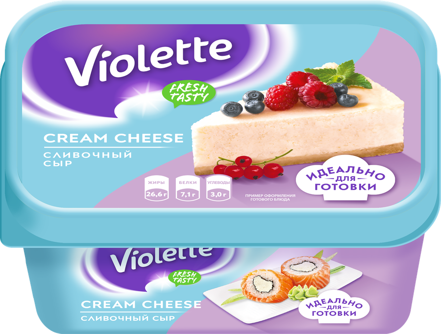 Сыр творожный КАРАТ Violette Cream Cheese Сливочный 70%, без змж, 400г