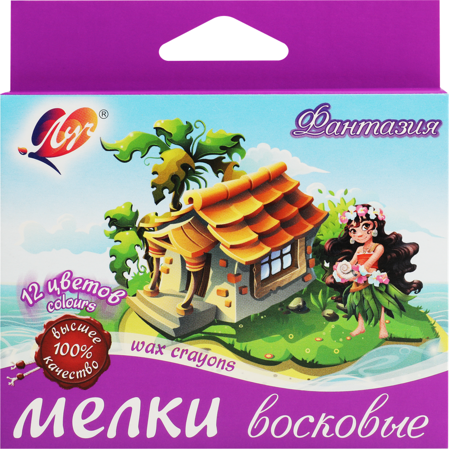 Мелки восковые ЛУЧ Фантазия 12 цветов Арт. 25С 1520-08