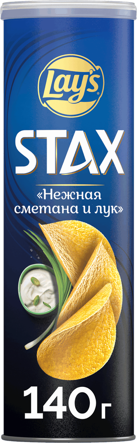 Чипсы картофельные LAY'S Stax Нежная сметана и лук, 140г