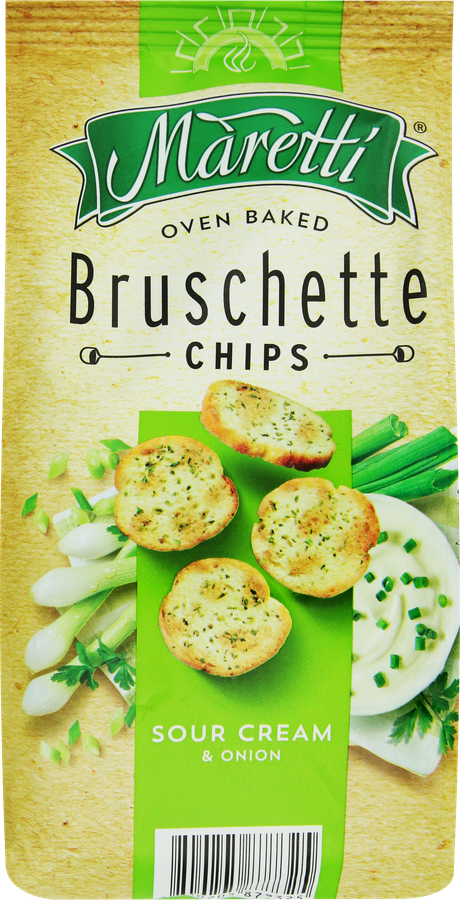 Сухарики пшеничные MARETTI Bruschette со вкусом Сметана и лук, 70г