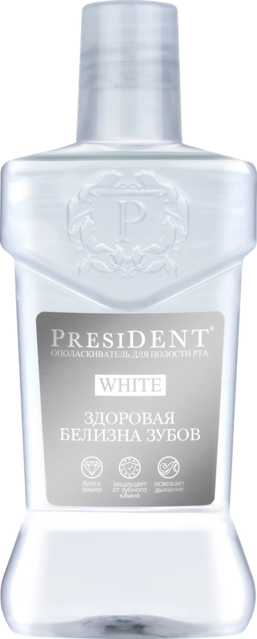 Ополаскиватель для полости рта PRESIDENT White Здоровая белизна, 250мл