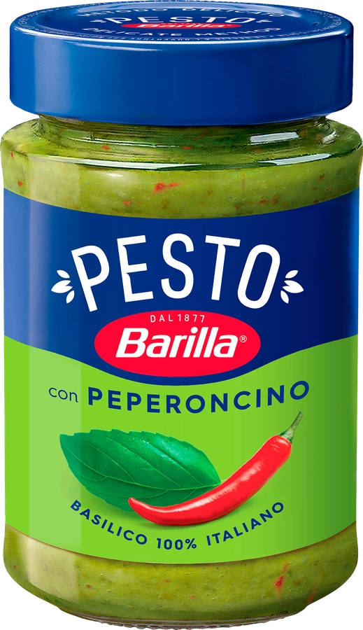 Соус BARILLA Pesto Basilico e Peperoncino, с базиликом и перцем Чили, 195г