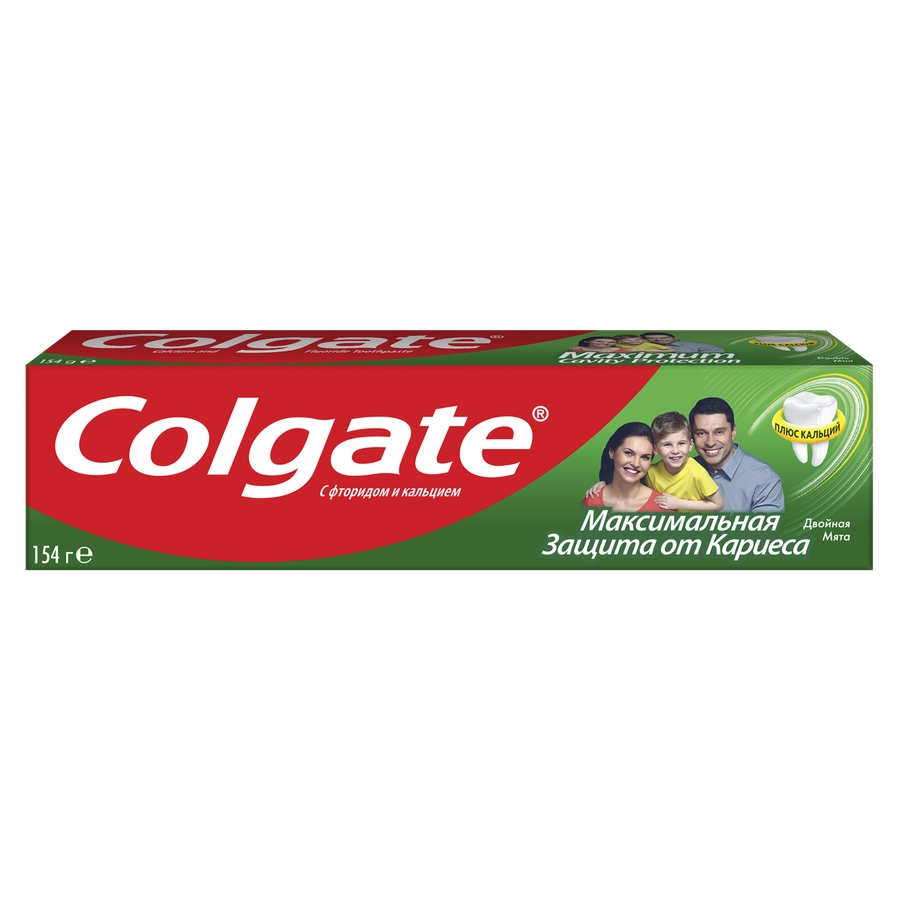 Зубная паста COLGATE Максимальная защита от кариеса Двойная мята с комплексом кальция и фторида и технологий Calcium-lock для укрепления ослабленной эмали, защиты от кариеса и свежего дыхания, 100мл