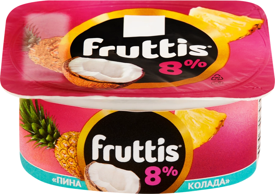 Продукт йогуртный FRUTTIS Суперэкстра Банана-сплит/Пина колада 8%, без змж, 115г