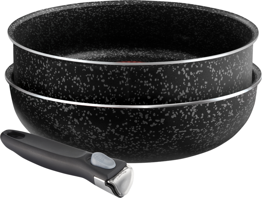 Набор посуды TEFAL Ingenio 3 предмета: сотейник 26см, сковорода-вок 26см, съемная ручка, превью