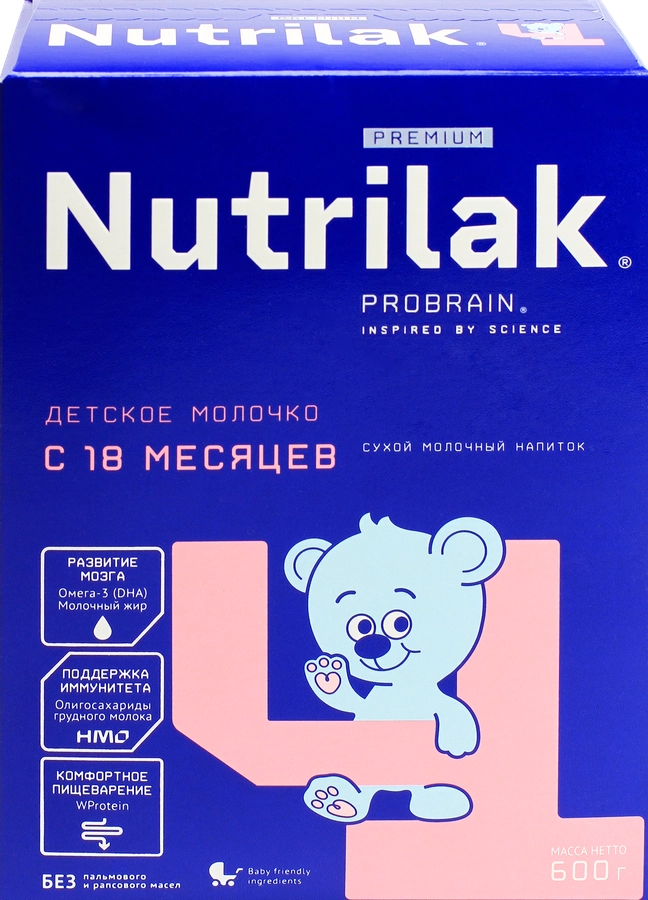 Напиток молочный NUTRILAK Premium 4, c 18 месяцев, 600г