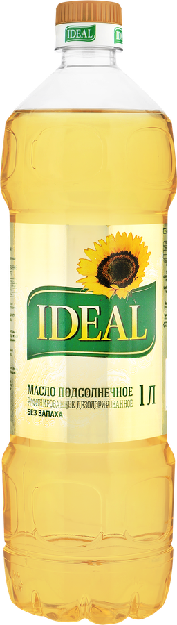 Масло подсолнечное IDEAL рафинированное дезодорированное, 1л