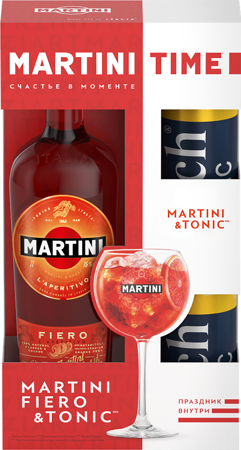 Промо-набор MARTINI Fiero виноградосодержащий cладкий ароматизированный 
+ тоник 2х0.33л