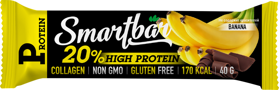 Батончик протеиновый SMARTBAR Protein, Банан в темной глазури, 40г