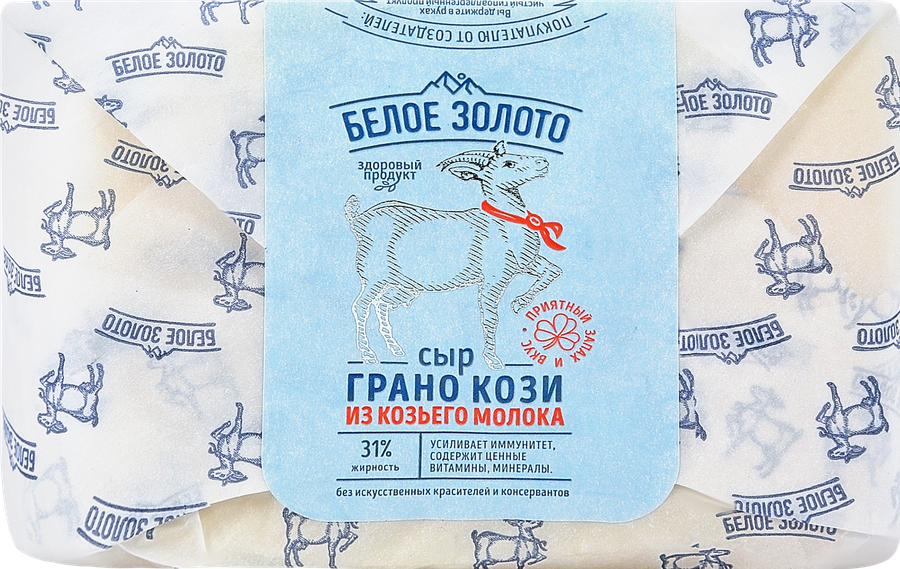 Сыр из козьего молока БЕЛОЕ ЗОЛОТО Грана Кози Леварден 50%, без змж, 150г