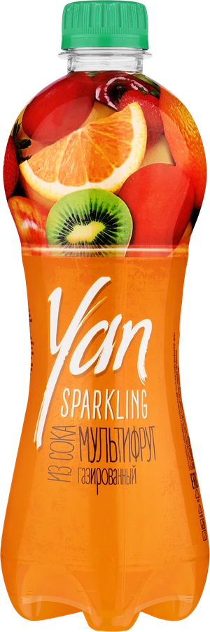 Напиток сокосодержащий YAN Sparkling мультифруктовый газированный, 0.47л