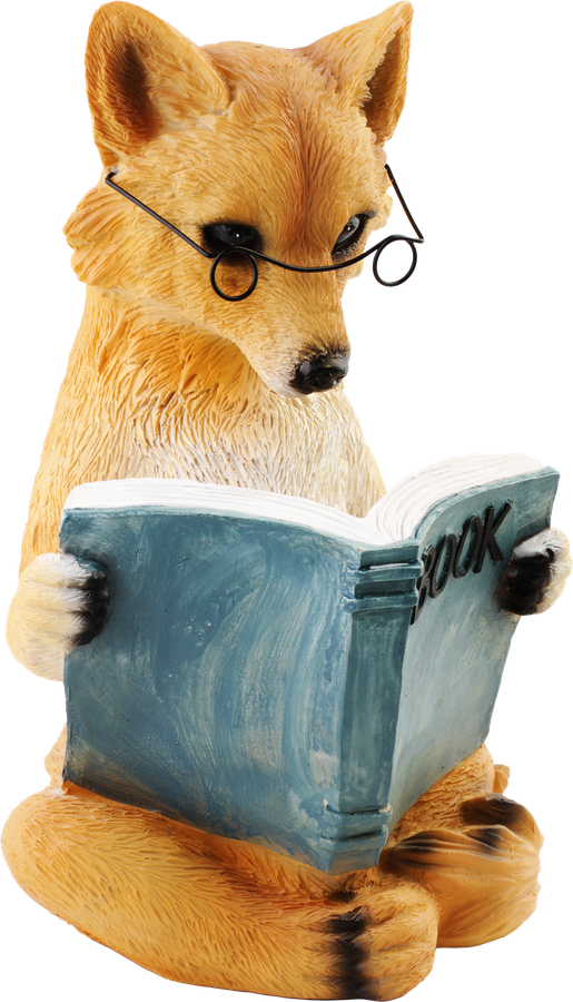 Фигура садовая Лиса с книгой 29,5см, искусственный камень, Арт. KY2008013