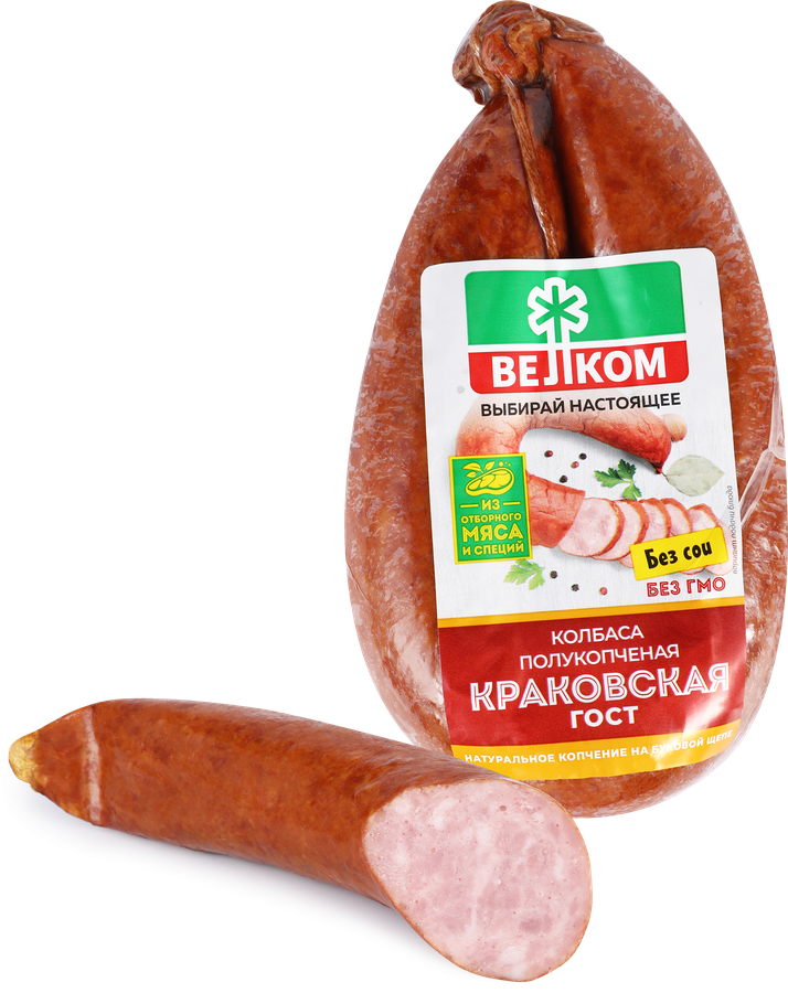 Колбаса полукопченая ВЕЛКОМ Краковская, 360г