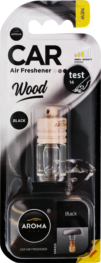 Ароматизатор воздуха AROMA CAR Wood Black, For man, 4мл
