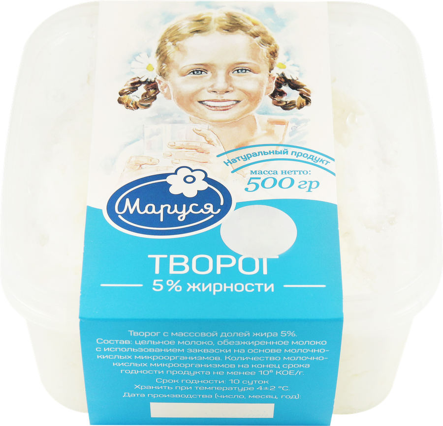 Творог МАРУСЯ 5%, без змж, 500г