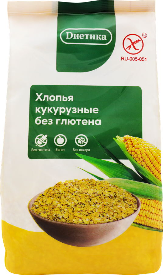 Хлопья кукурузные безглютеновые ДИЕТИКА, 300г