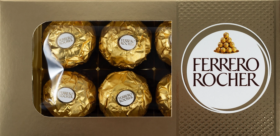 Конфеты FERRERO ROCHER хрустящие из молочного шоколада, 75г