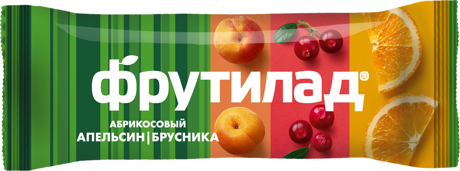 Батончик фруктовый ФРУТИЛАД Фруктовая энергия, с апельсином и брусникой, 30г