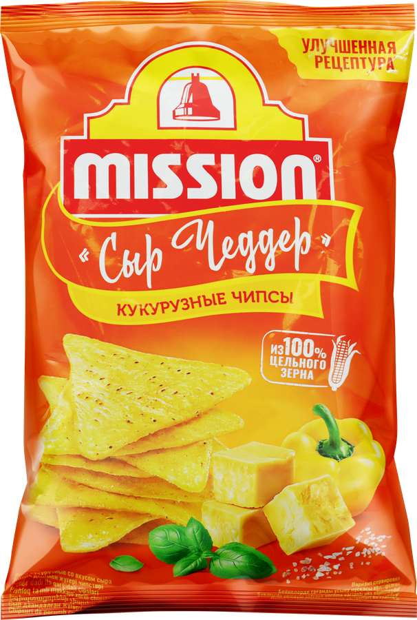 Чипсы кукурузные MISSION Сыр чеддер, 150г