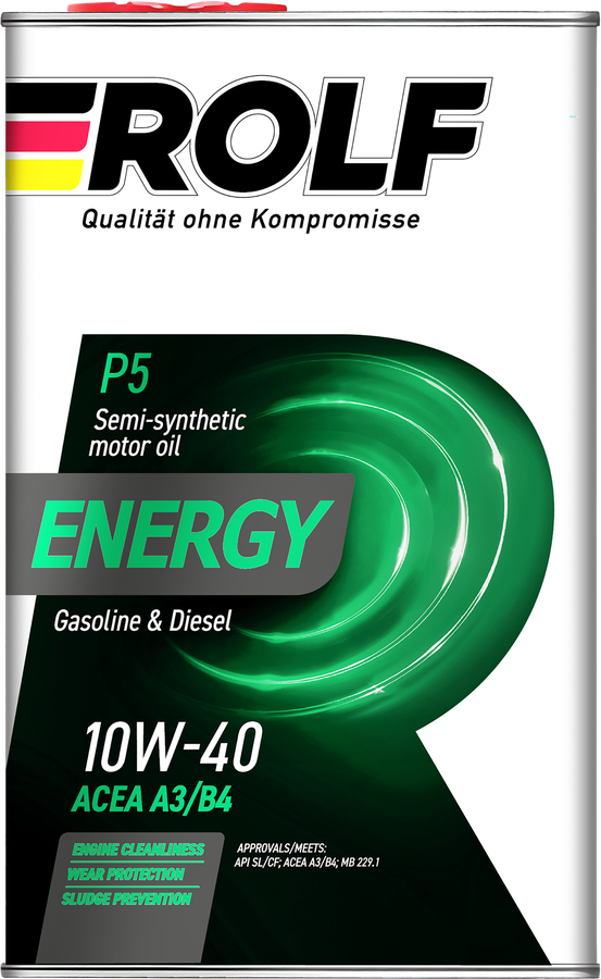 Масло моторное ROLF Energy SAE 10W-40 API SL/CF полусинтетическое Арт. 322232, 1л