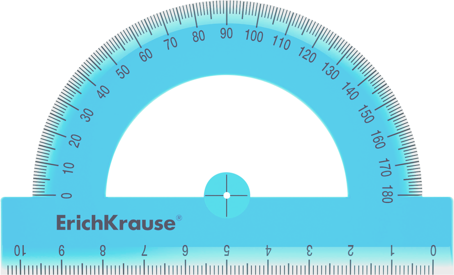 Транспортир ERICH KRAUSE Standard 180 градусов 10см пластиковый, в ассортименте Арт. 52985