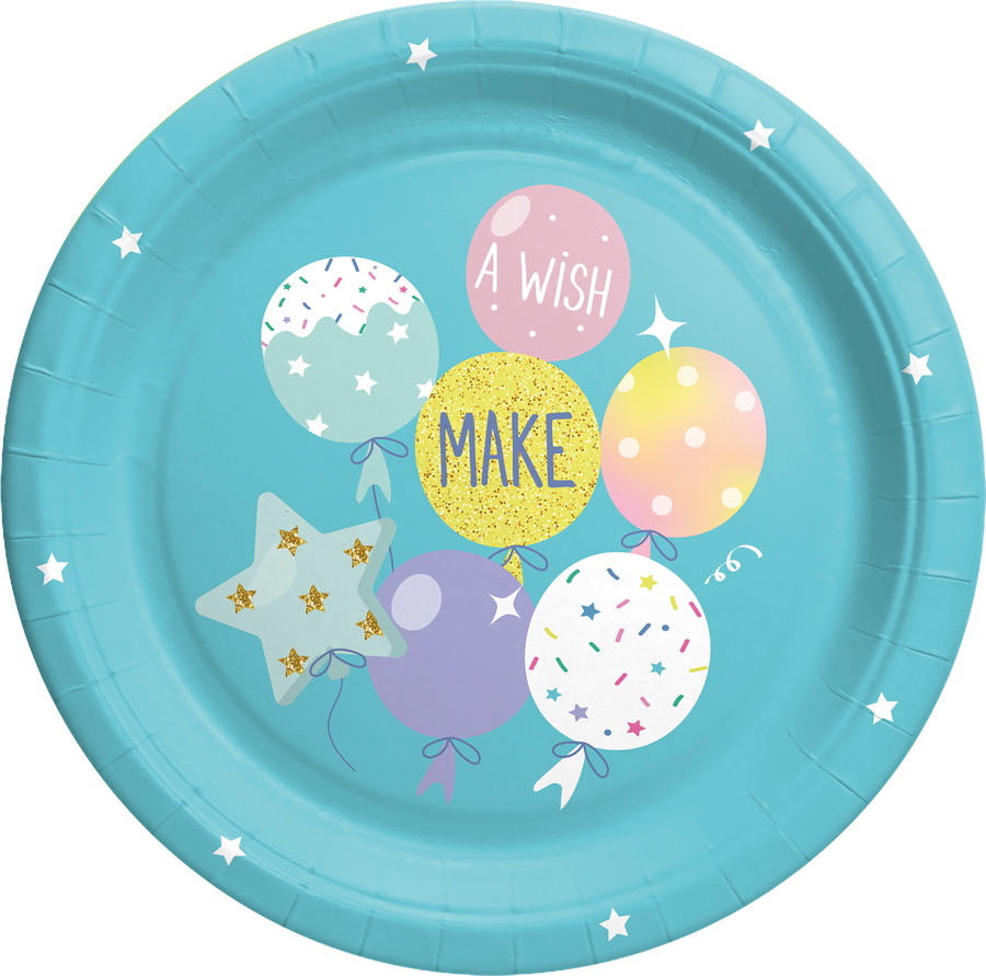 Тарелки одноразовые Happy Birthday d=23см бумажные, 6шт, предпросмотр