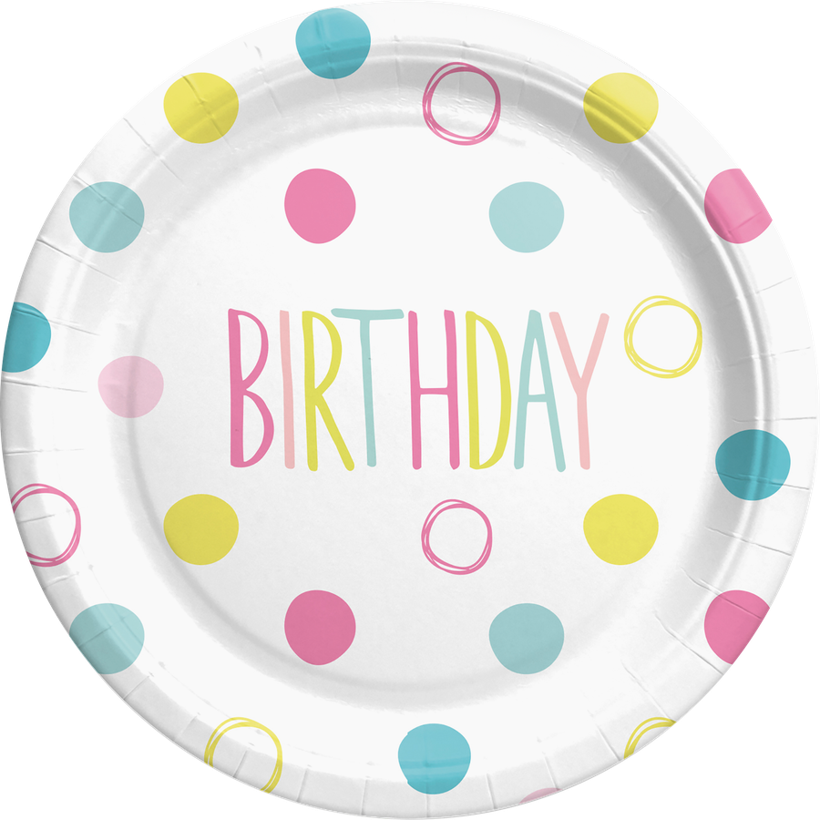 Тарелки одноразовые Happy Birthday d=23см бумажные, 6шт, предпросмотр