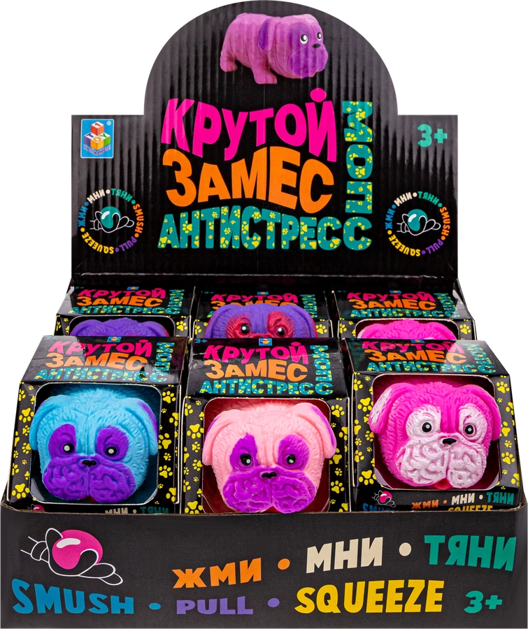 Игрушка-антистресс 1TOY Крутой замес Супер Мопс, Бульдог, в  ассортименте, Арт. Т20317