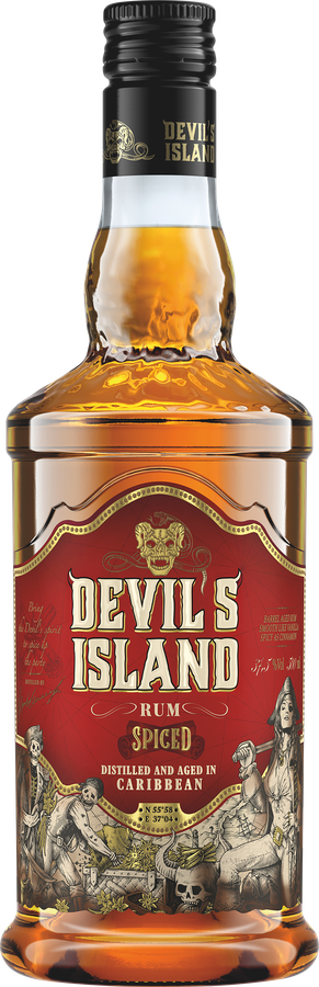 Ром DEVIL'S ISLAND Спайсд выдержанный 37,5%, 0.5л