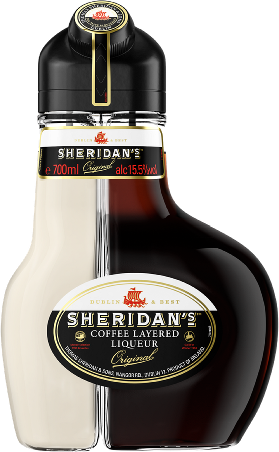 Напиток спиртной SHERIDANS двухслойный со вкусом кофе 15,5%, 0.7л