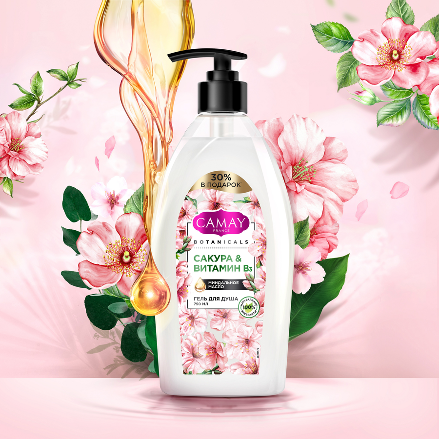 Гель для душа CAMAY Botanicals Японская сакура, 750мл, превью