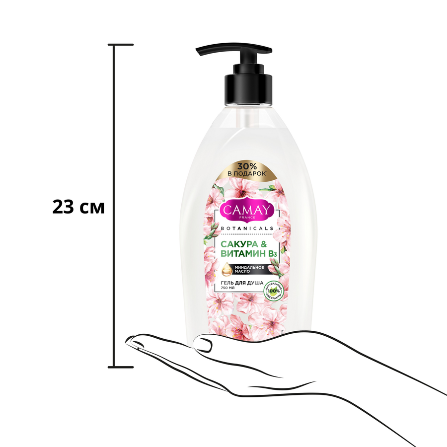Гель для душа CAMAY Botanicals Японская сакура, 750мл, превью