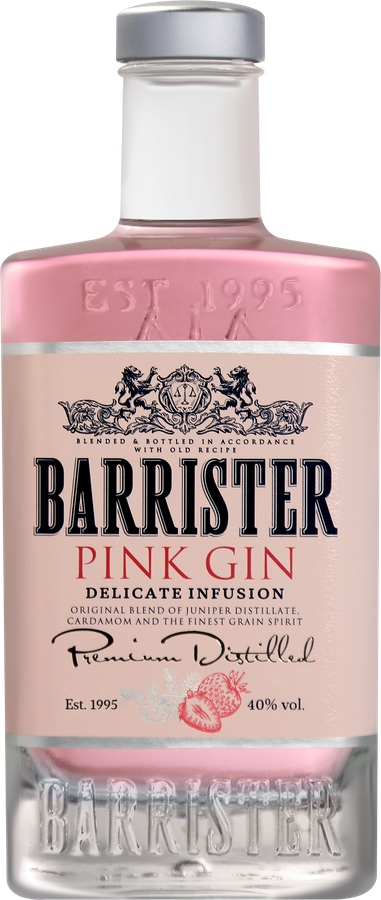 Джин BARRISTER Pink дистиллированный 40%, 0.7л