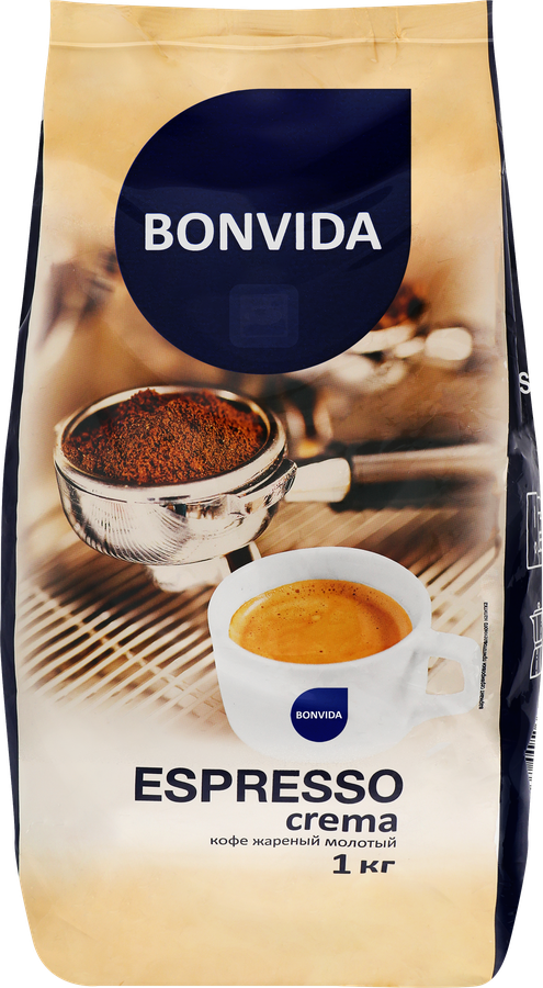 Кофе молотый BONVIDA натуральный жареный средняя обжарка, 1кг