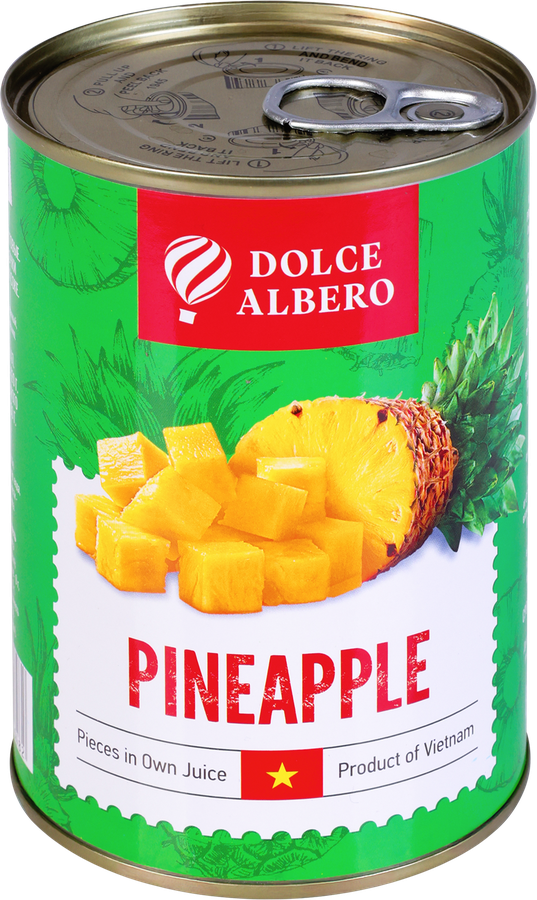 Ананасы DOLCE ALBERO кусочки в собственном соку, 425мл