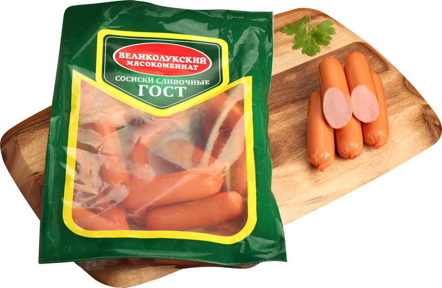 Сосиски МК ВЕЛИКОЛУКСКИЙ Сливочные ГОСТ, 650г, превью