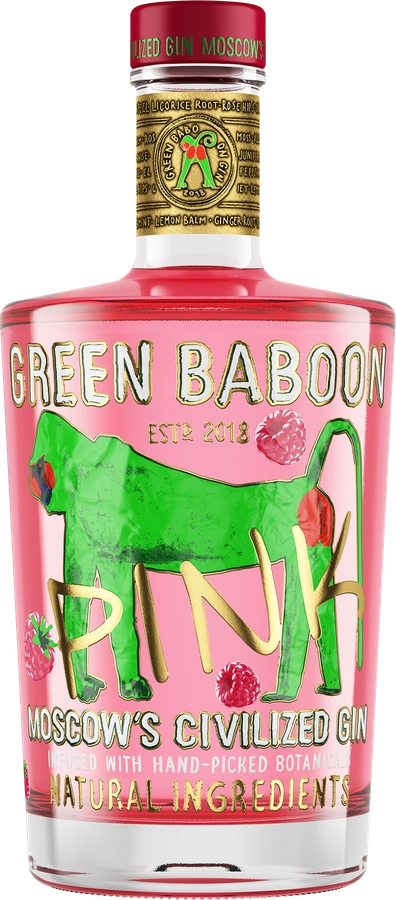 Джин GREEN BABOON Пинк 40%, 0.7л