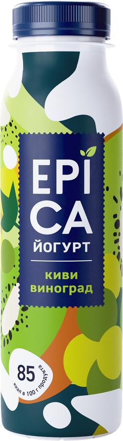Йогурт питьевой EPICA с киви и виноградом 2,5%, без змж, 260г