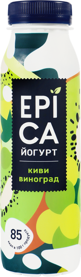 Йогурт питьевой EPICA с киви и виноградом 2,5%, без змж, 260г