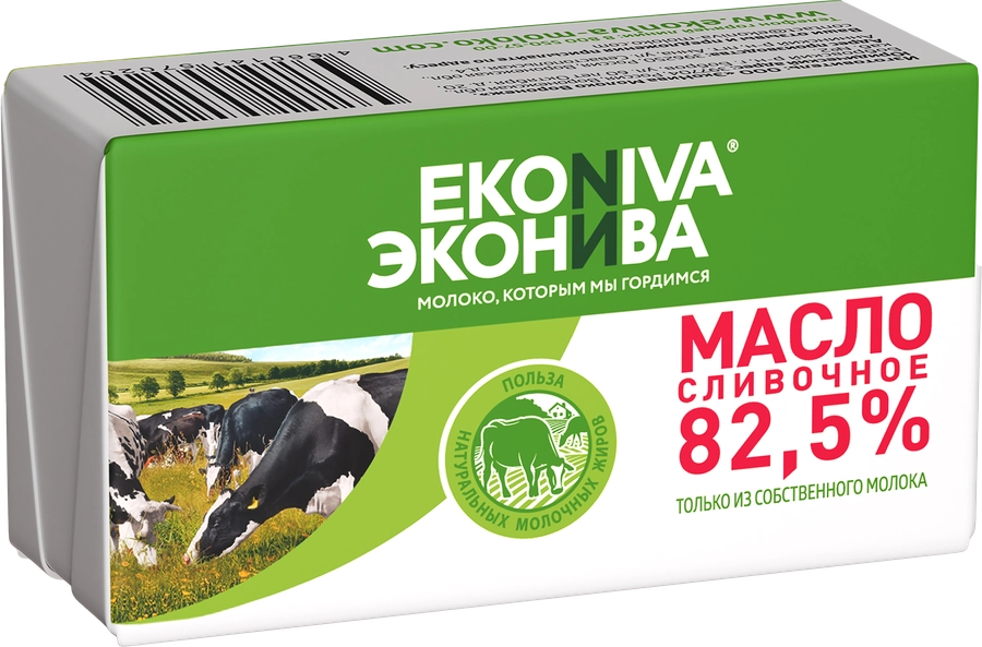 Масло сливочное ЭКОНИВА Традиционное 82,5%, без змж, 180г