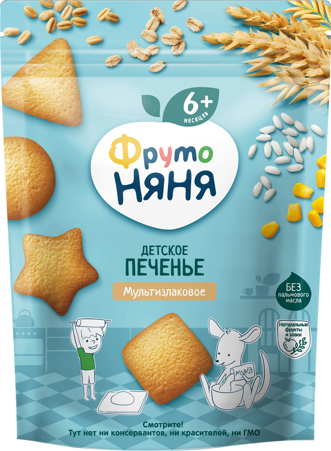 Печенье мультизлаковое ФРУТОНЯНЯ растворимое, с 6 месяцев, 120г