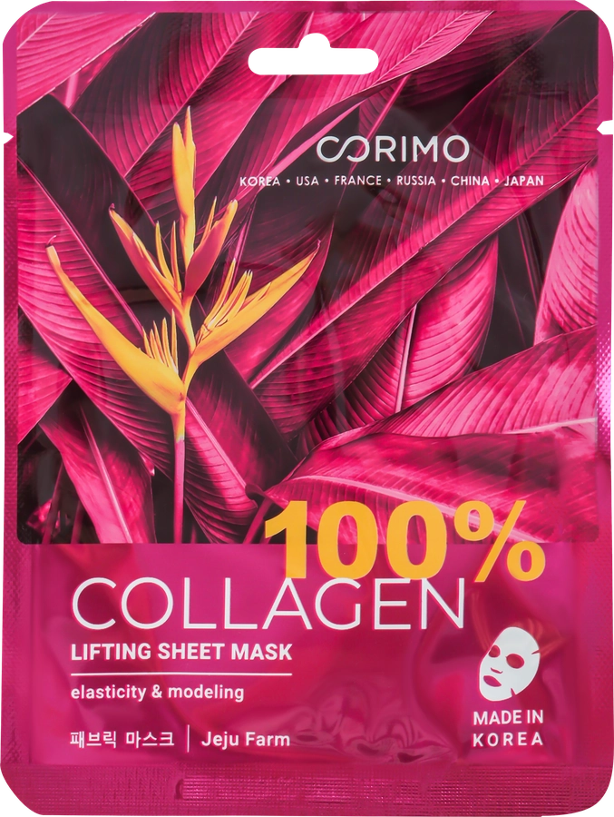 Маска для лица CORIMO Лифтинг 100% collagen, 22г