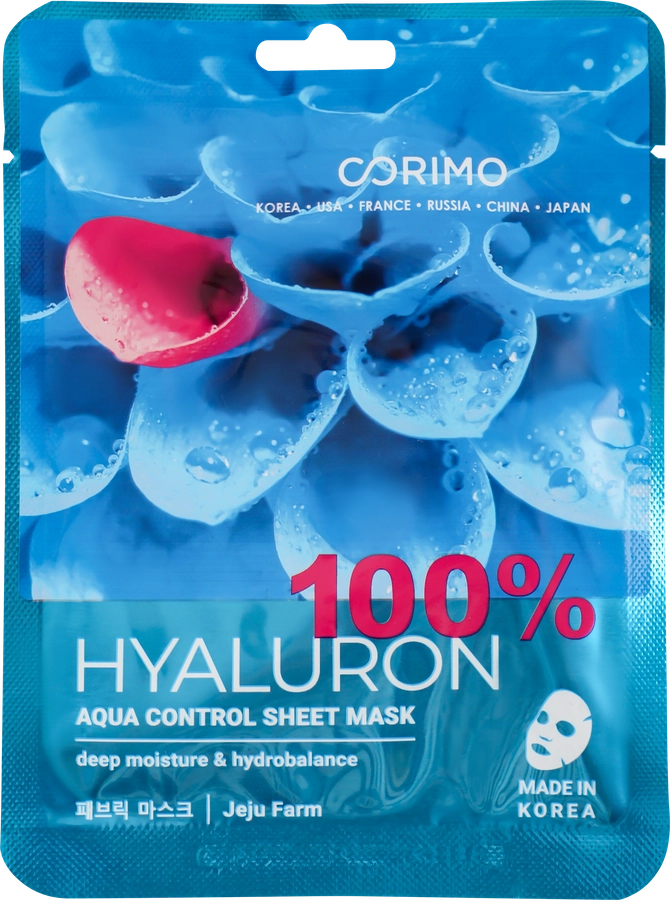 Маска для лица CORIMO Акваконтроль 100% hyaluron, 22г