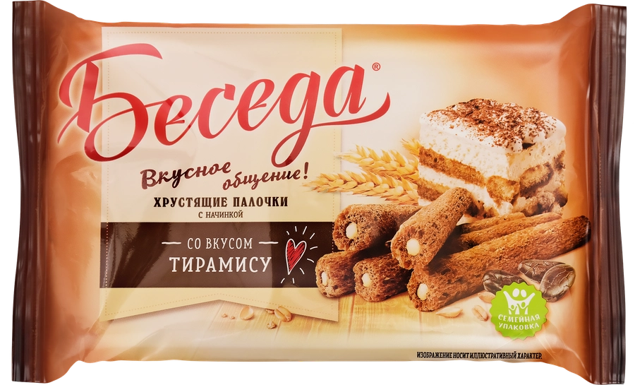 Палочки хрустящие ESSEN Беседа со вкусом тирамису, 180г